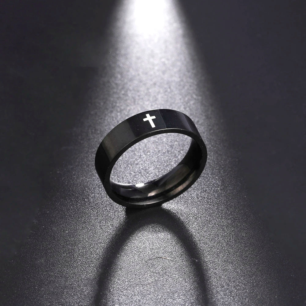 Gothic Cross Couple Ring