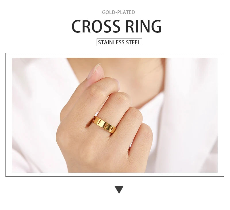 Gothic Cross Couple Ring