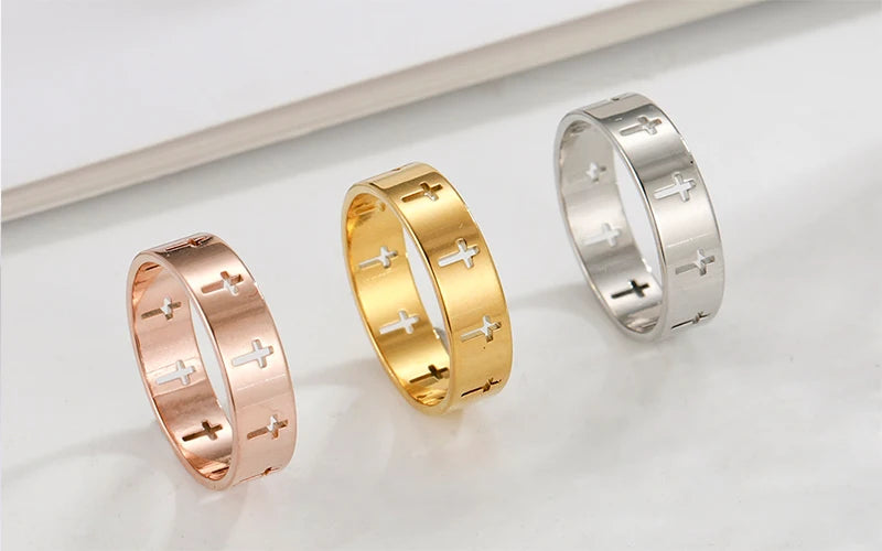 Gothic Cross Couple Ring