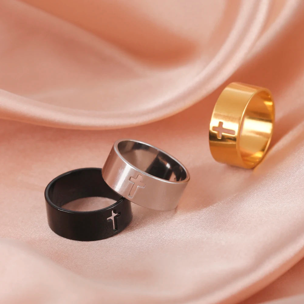 Gothic Cross Couple Ring