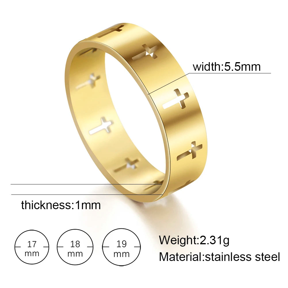 Gothic Cross Couple Ring