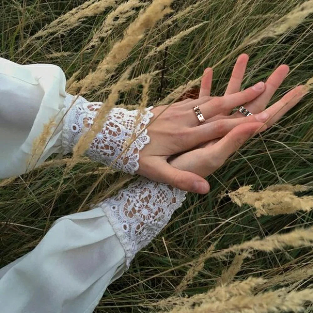 Gothic Cross Couple Ring
