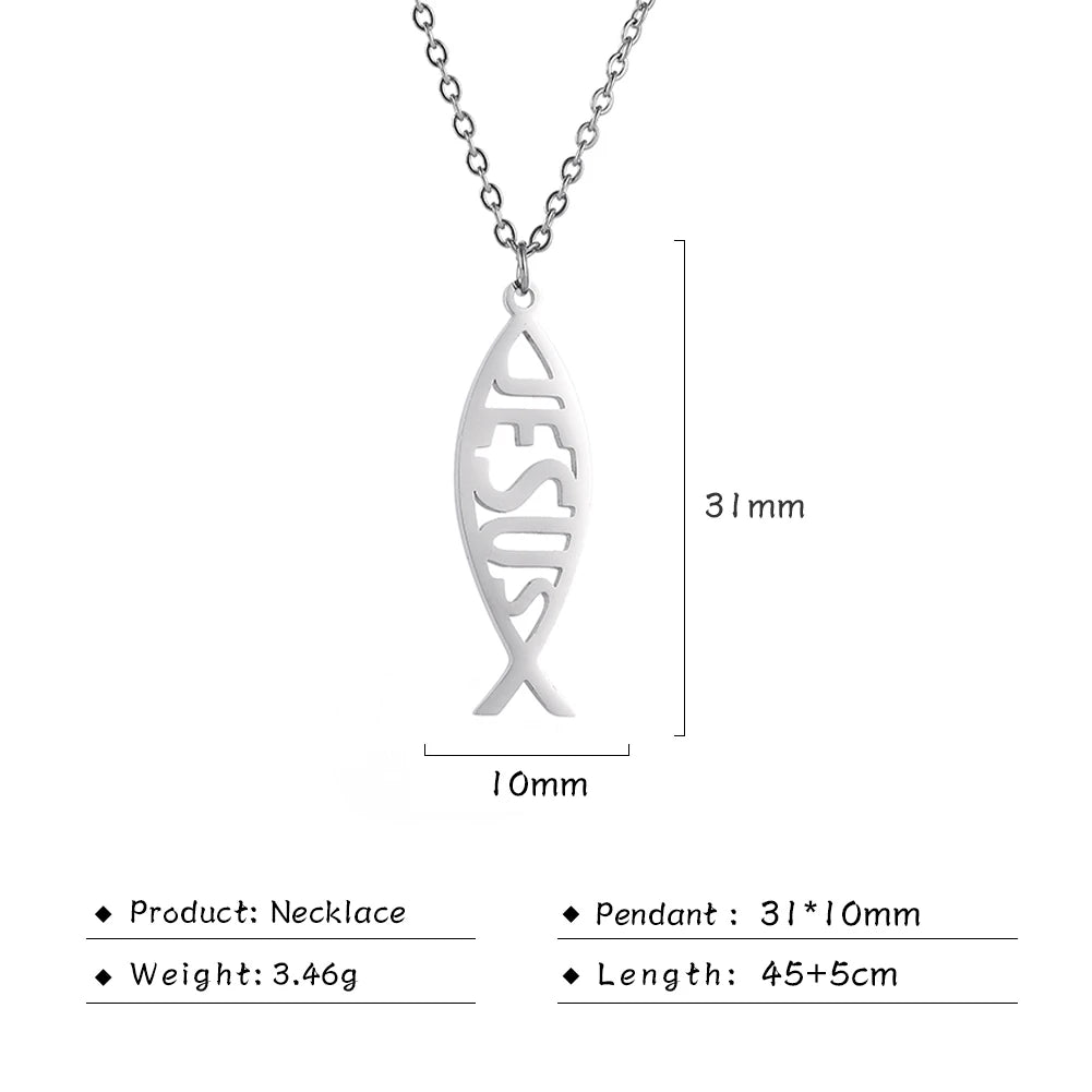 Jesus Fish Pendant Necklace