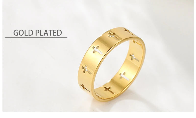 Gothic Cross Couple Ring