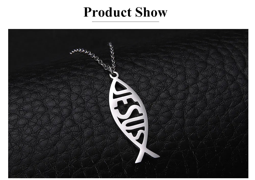 Jesus Fish Pendant Necklace