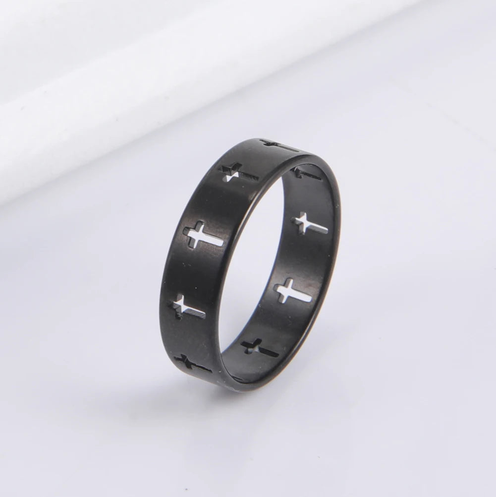 Gothic Cross Couple Ring