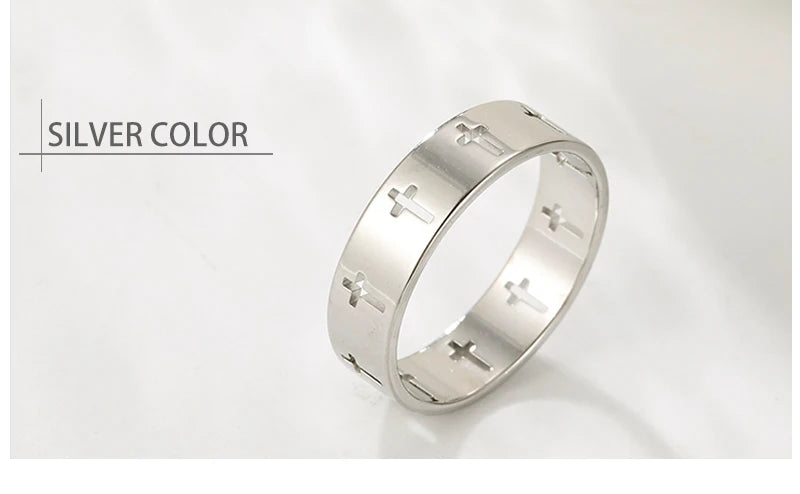 Gothic Cross Couple Ring