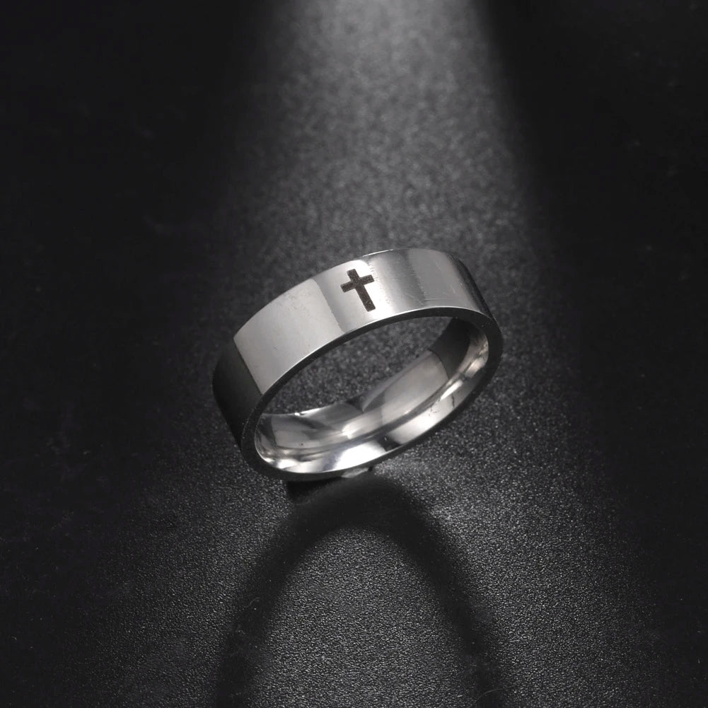 Gothic Cross Couple Ring