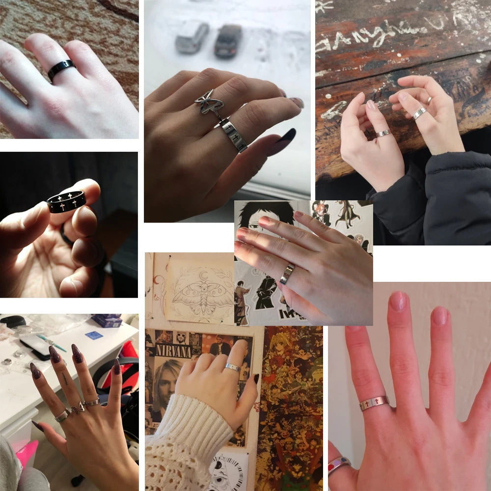Gothic Cross Couple Ring
