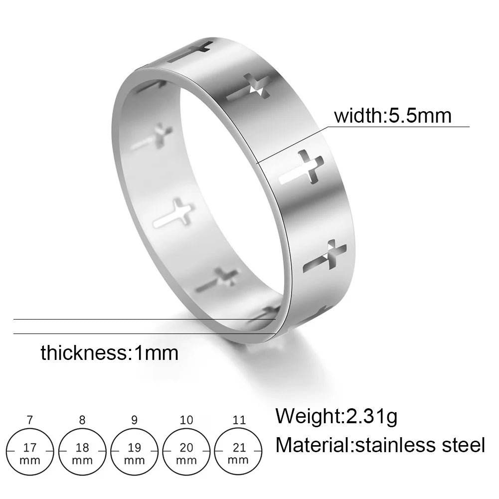 Gothic Cross Couple Ring