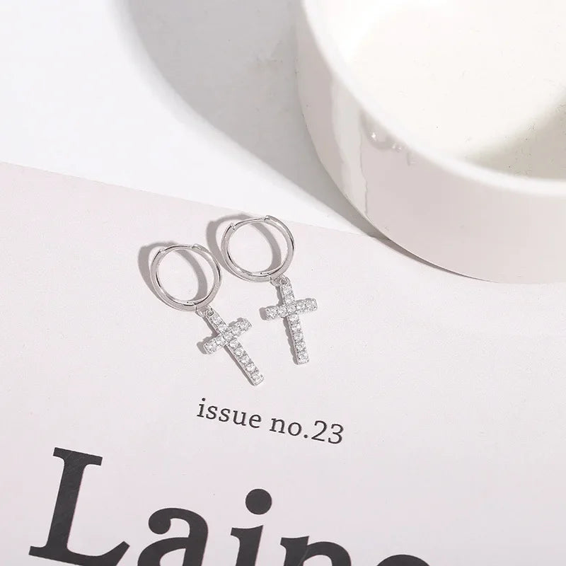 Christ Cross Drop Earrings