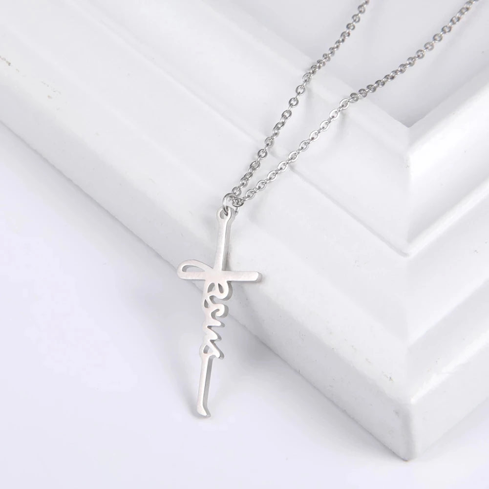 Cazador Jesus Cross Hollow Pendant Necklace