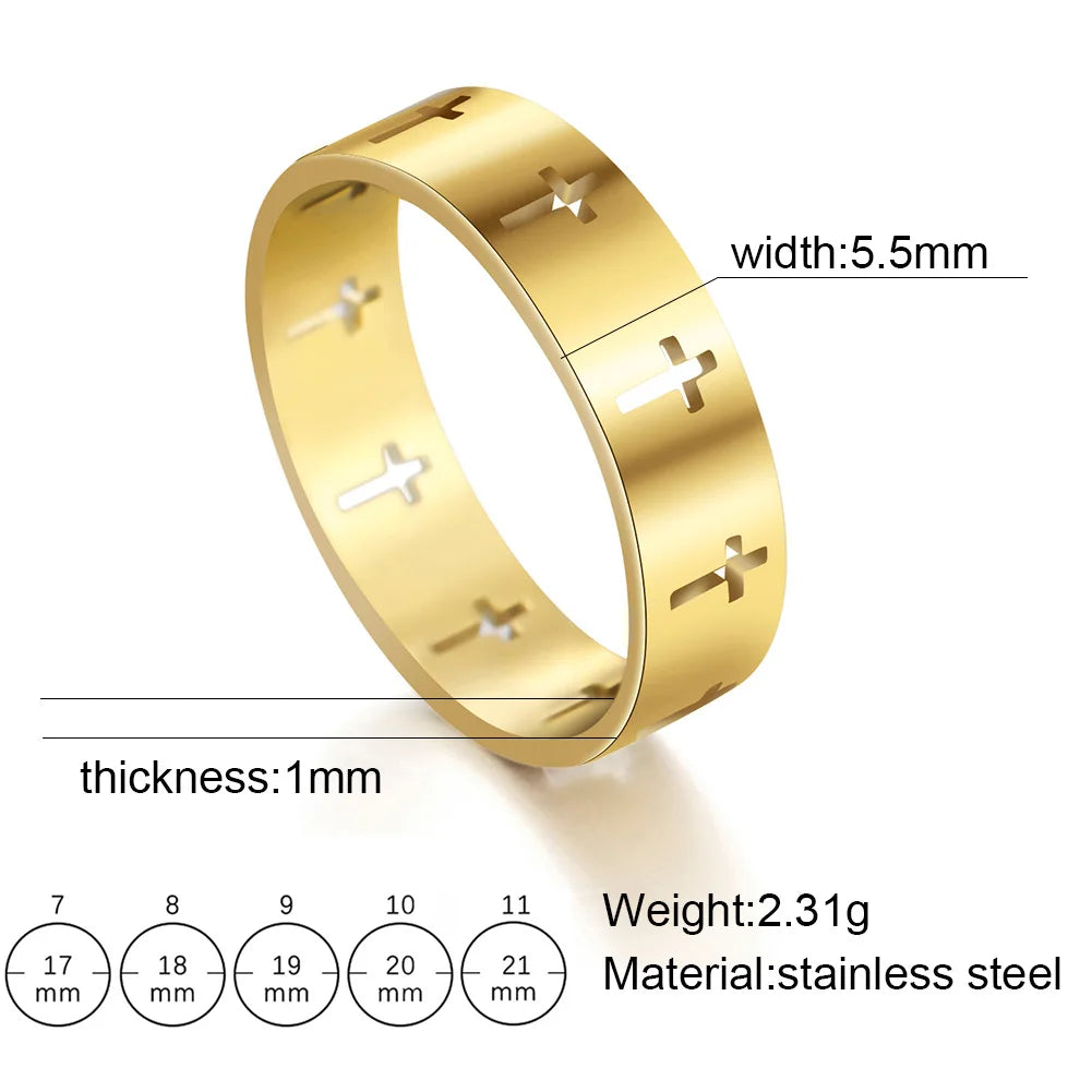 Gothic Cross Couple Ring
