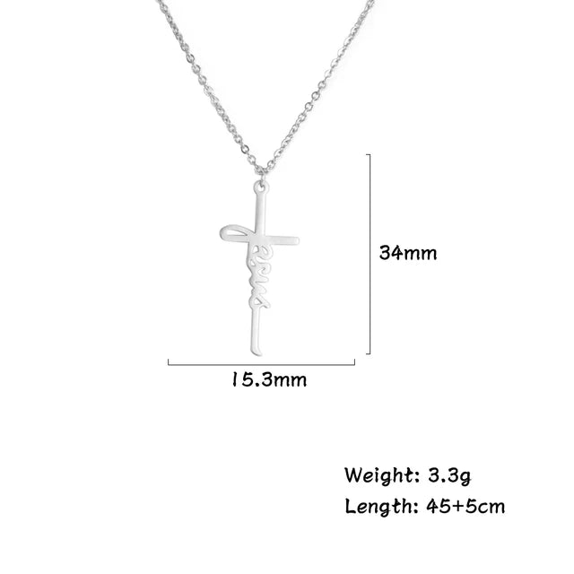 Cazador Jesus Cross Hollow Pendant Necklace