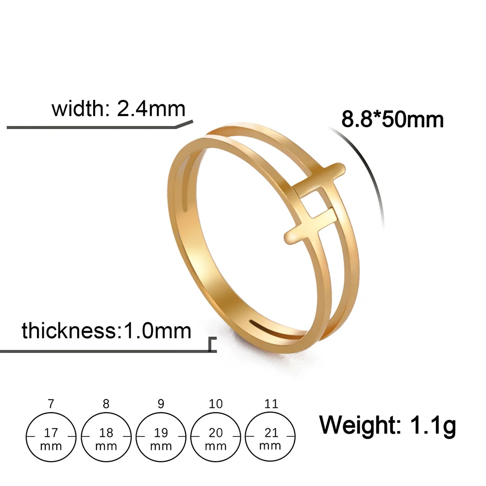 Gothic Cross Couple Ring