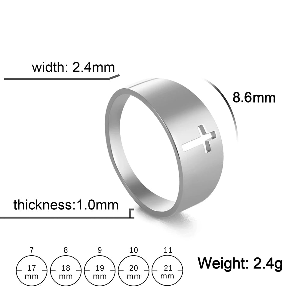 Gothic Cross Couple Ring