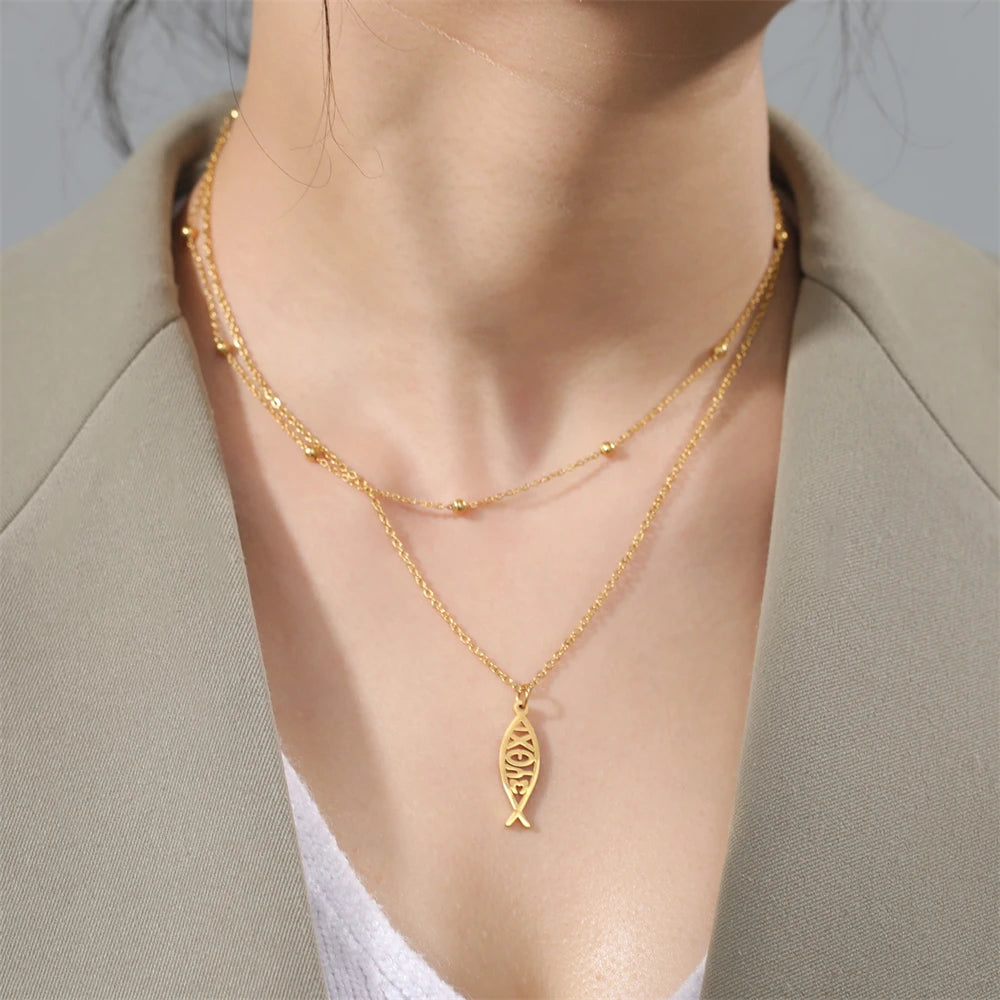 Jesus Fish Pendant Necklace