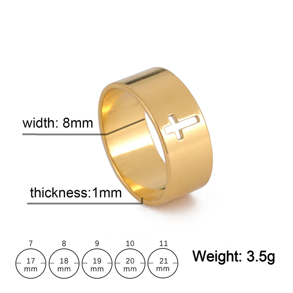 Gothic Cross Couple Ring