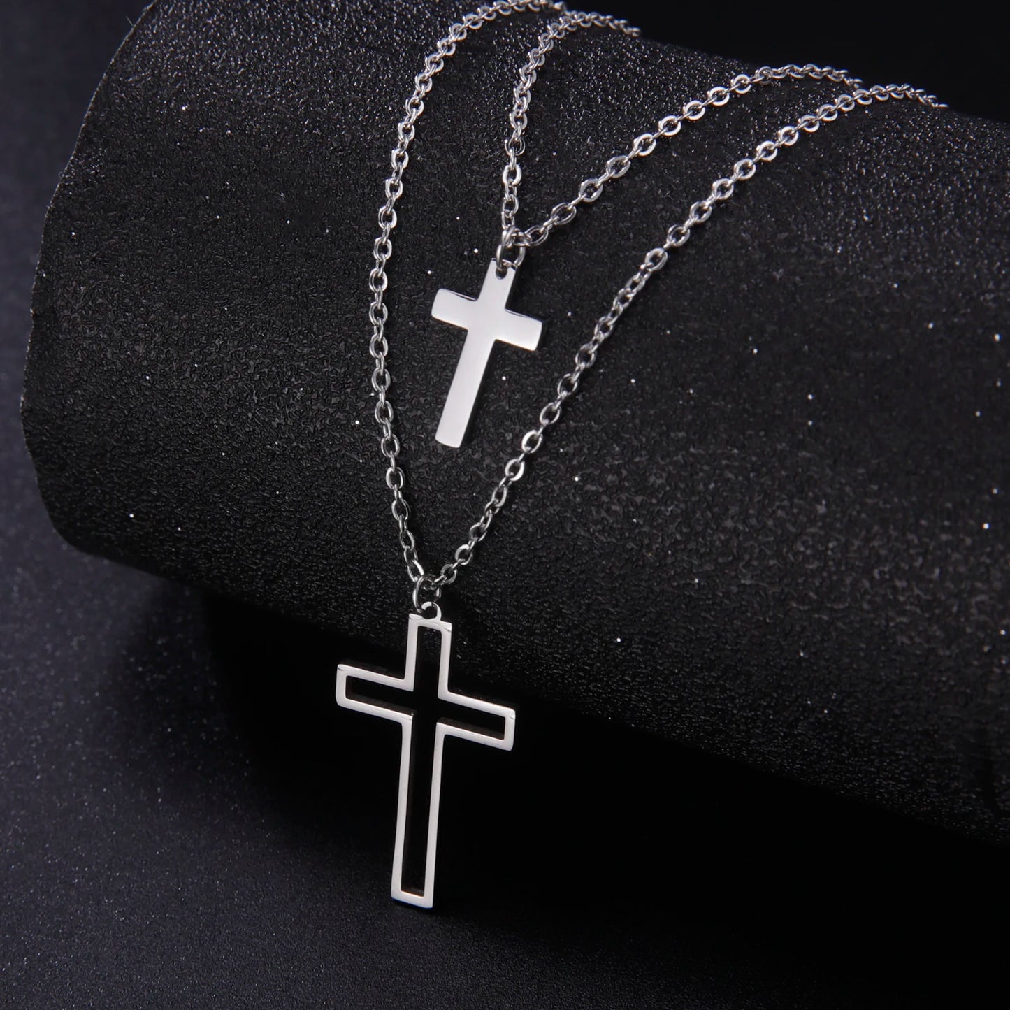 Skyrim Cross Pendant Double Layer Necklace
