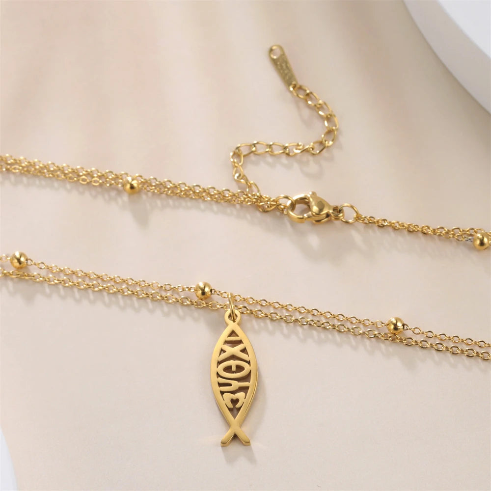 Jesus Fish Pendant Necklace