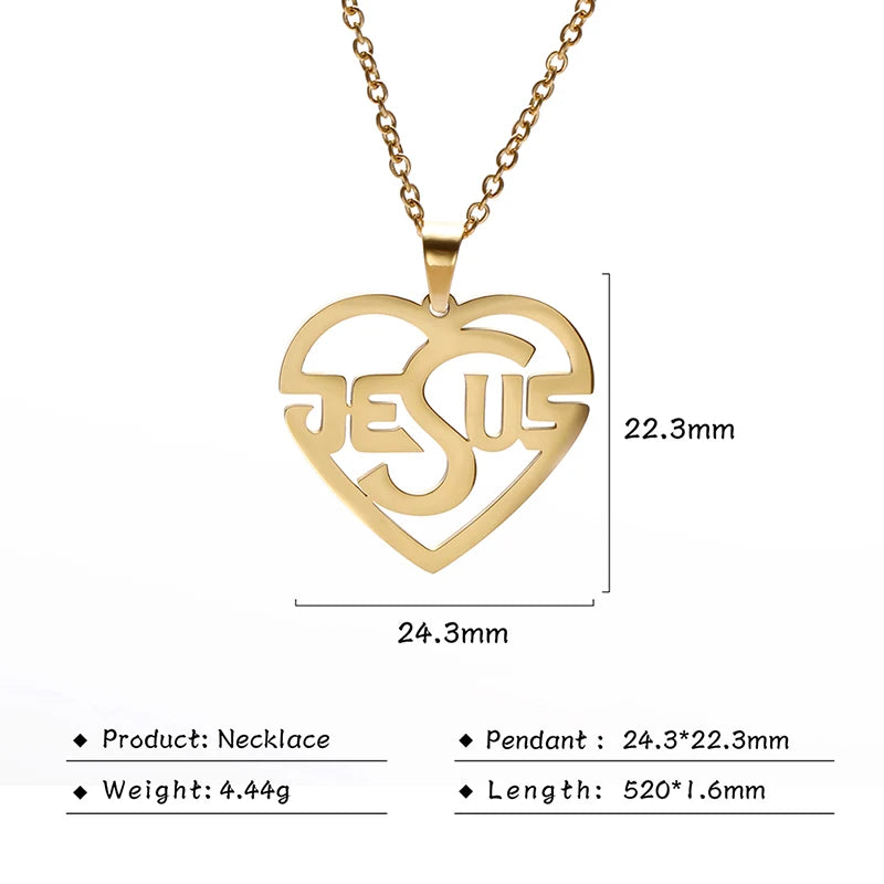 Cazador Christian Jesus Heart Necklace