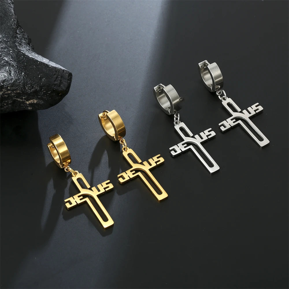 Cazador Jesus Cross Hollow Pendant Necklace
