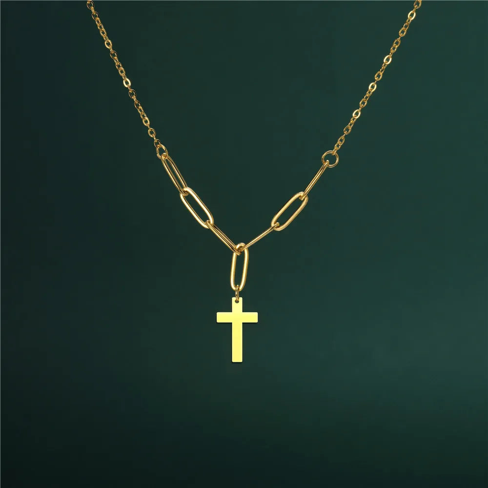 Skyrim Cross Pendant Double Layer Necklace
