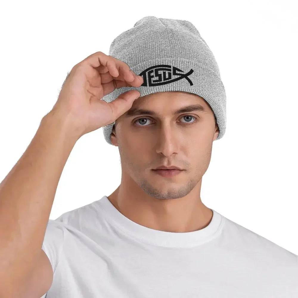 Jesus Fish Knitted Hat