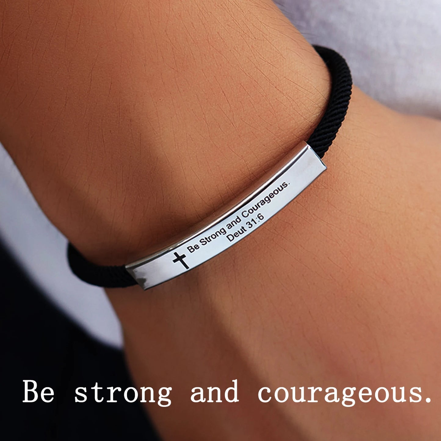 Cross Jesus Bible Laser Letters Bracelet
