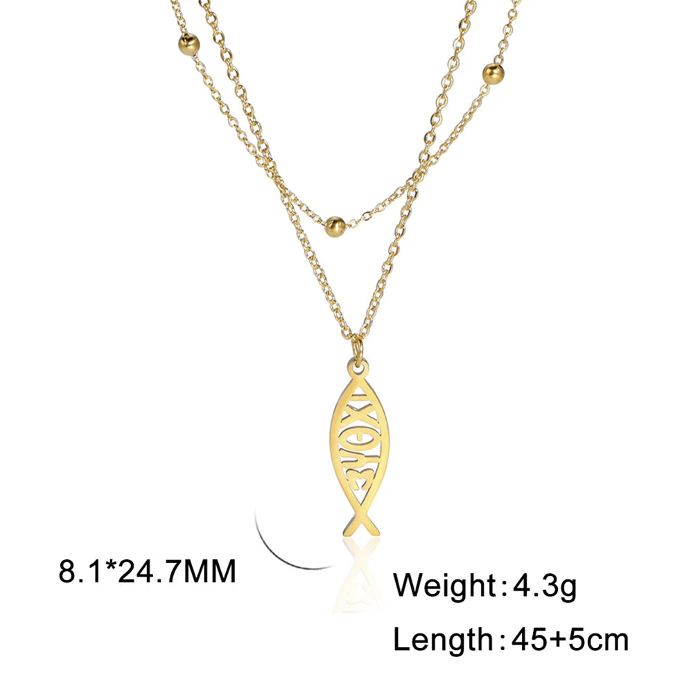 Jesus Fish Pendant Necklace