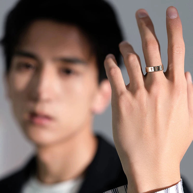 Gothic Cross Couple Ring