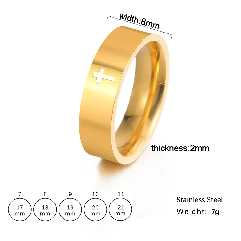 Gothic Cross Couple Ring