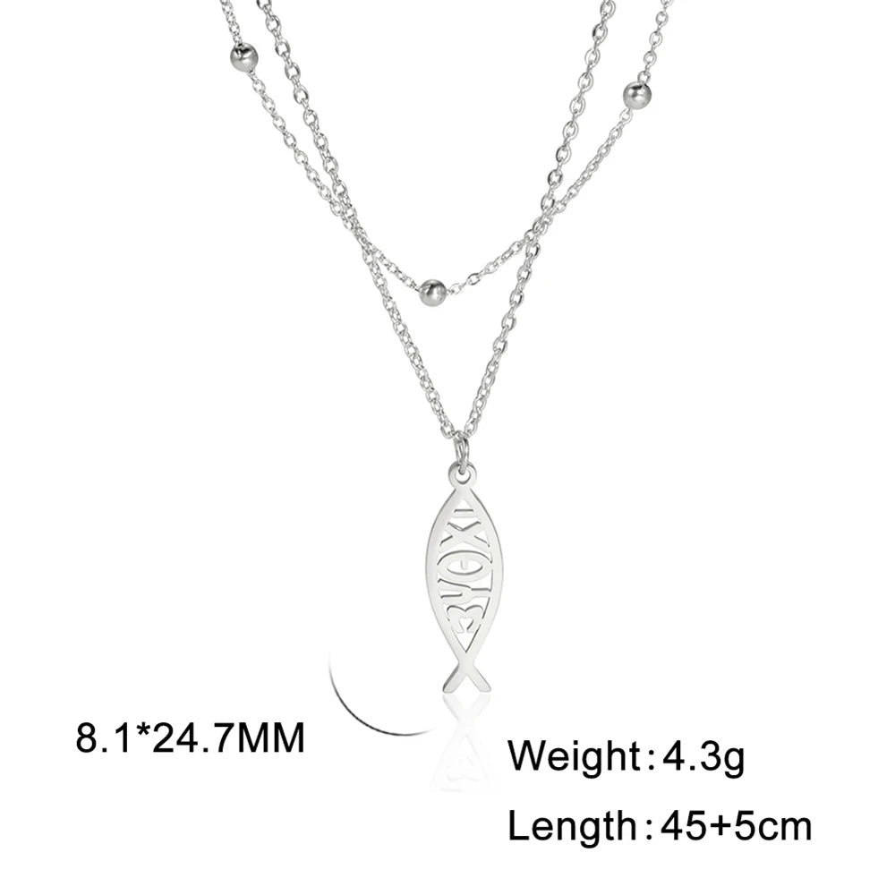 Jesus Fish Pendant Necklace