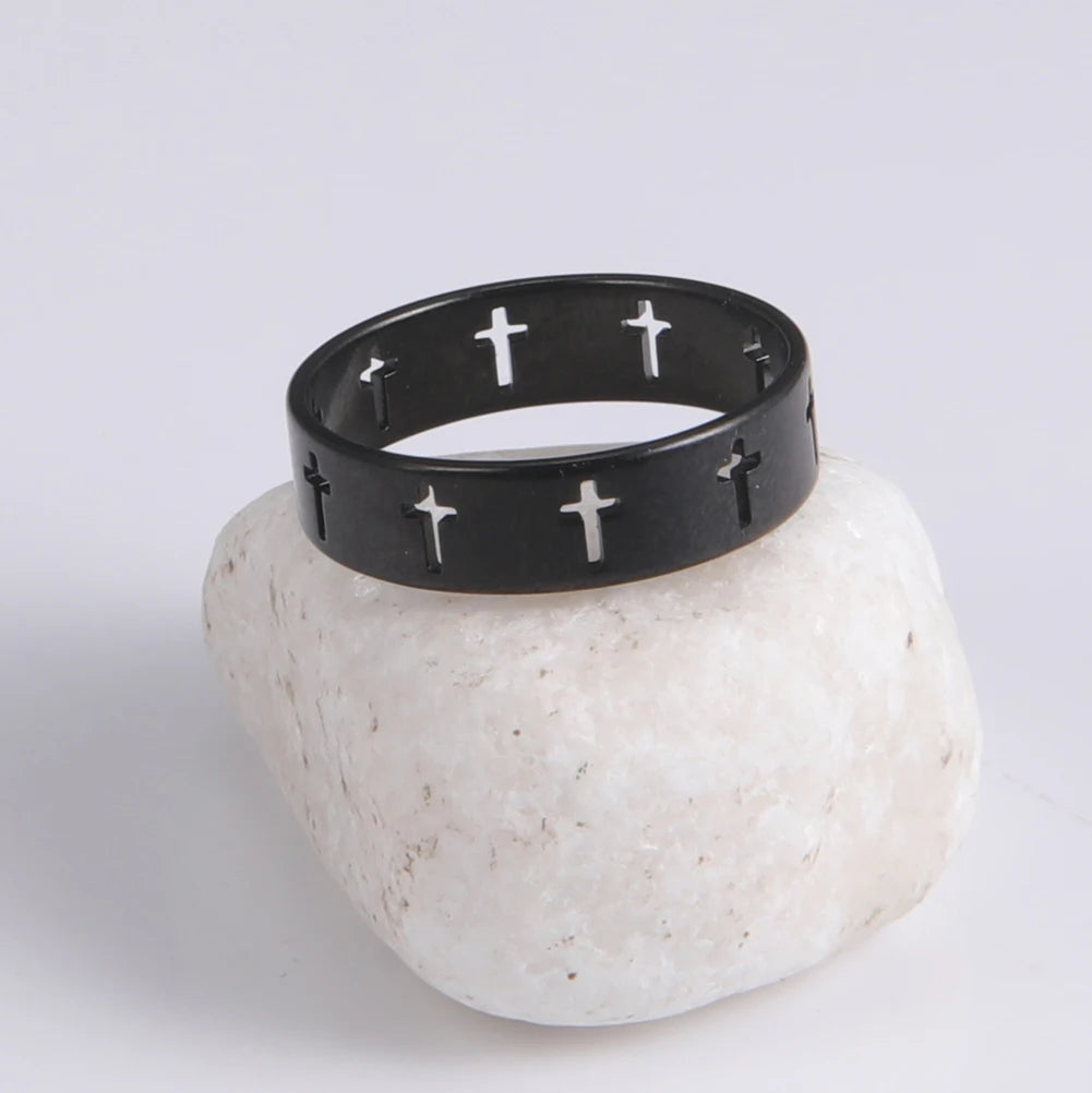 Gothic Cross Couple Ring