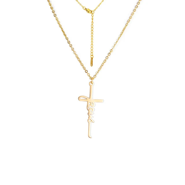 Cazador Jesus Cross Hollow Pendant Necklace