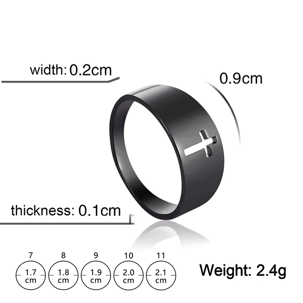 Gothic Cross Couple Ring
