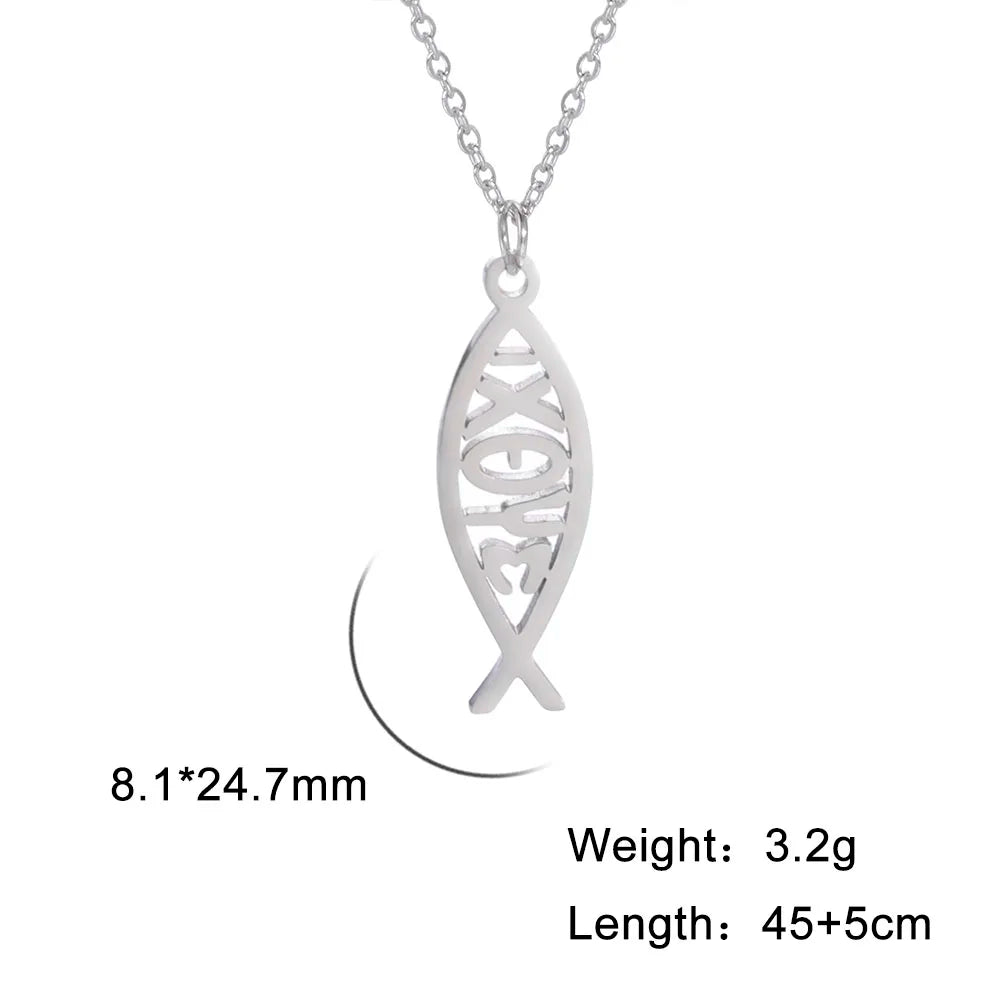Jesus Fish Pendant Necklace