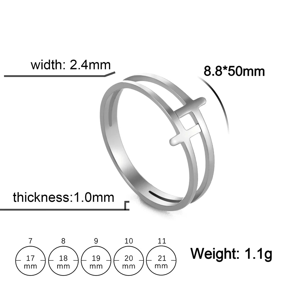 Gothic Cross Couple Ring