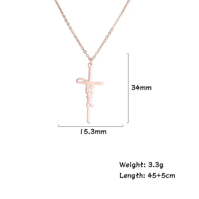 Cazador Jesus Cross Hollow Pendant Necklace