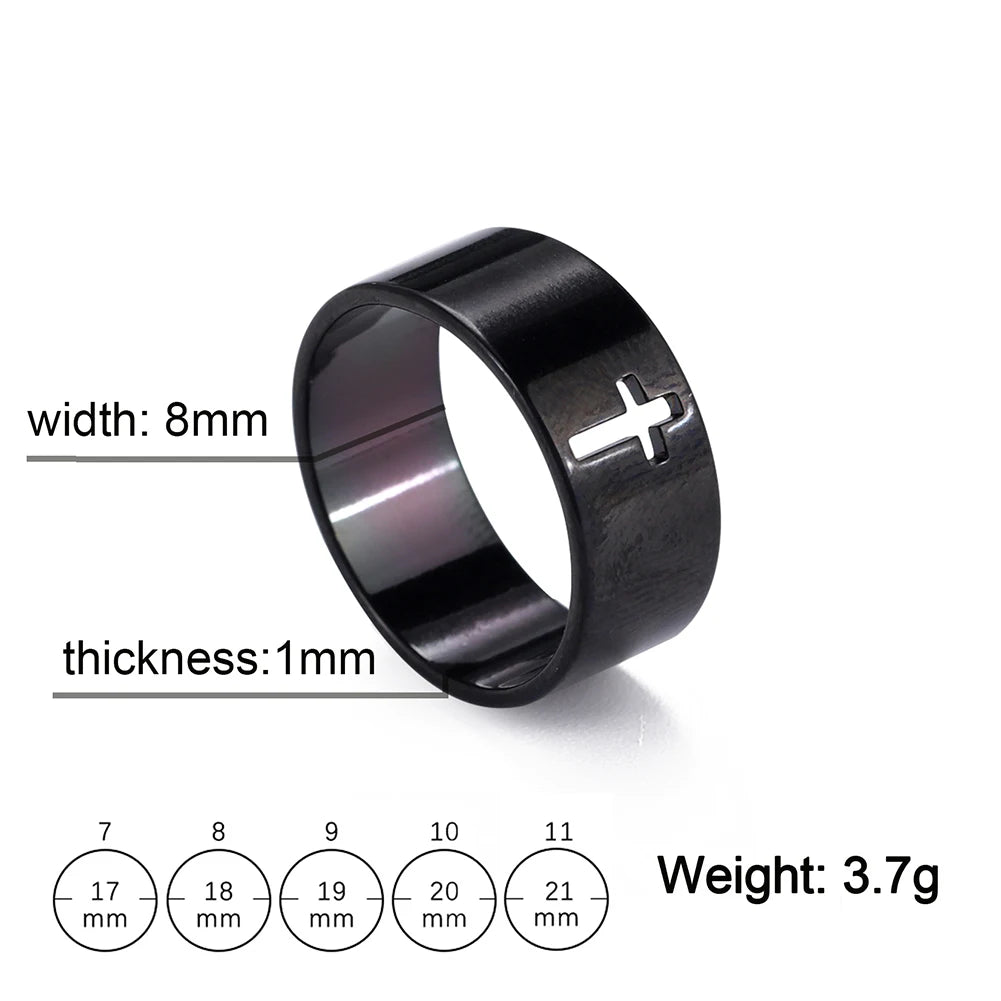 Gothic Cross Couple Ring