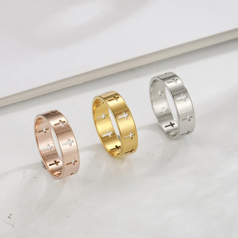 Gothic Cross Couple Ring
