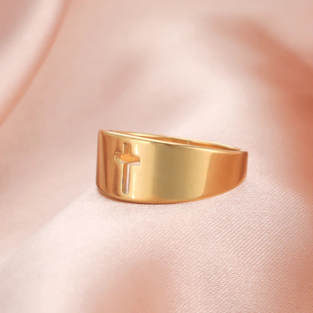 Gothic Cross Couple Ring