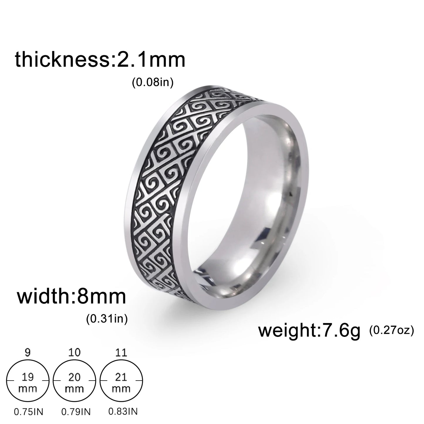 8MM Wide Jesus Cross Ring