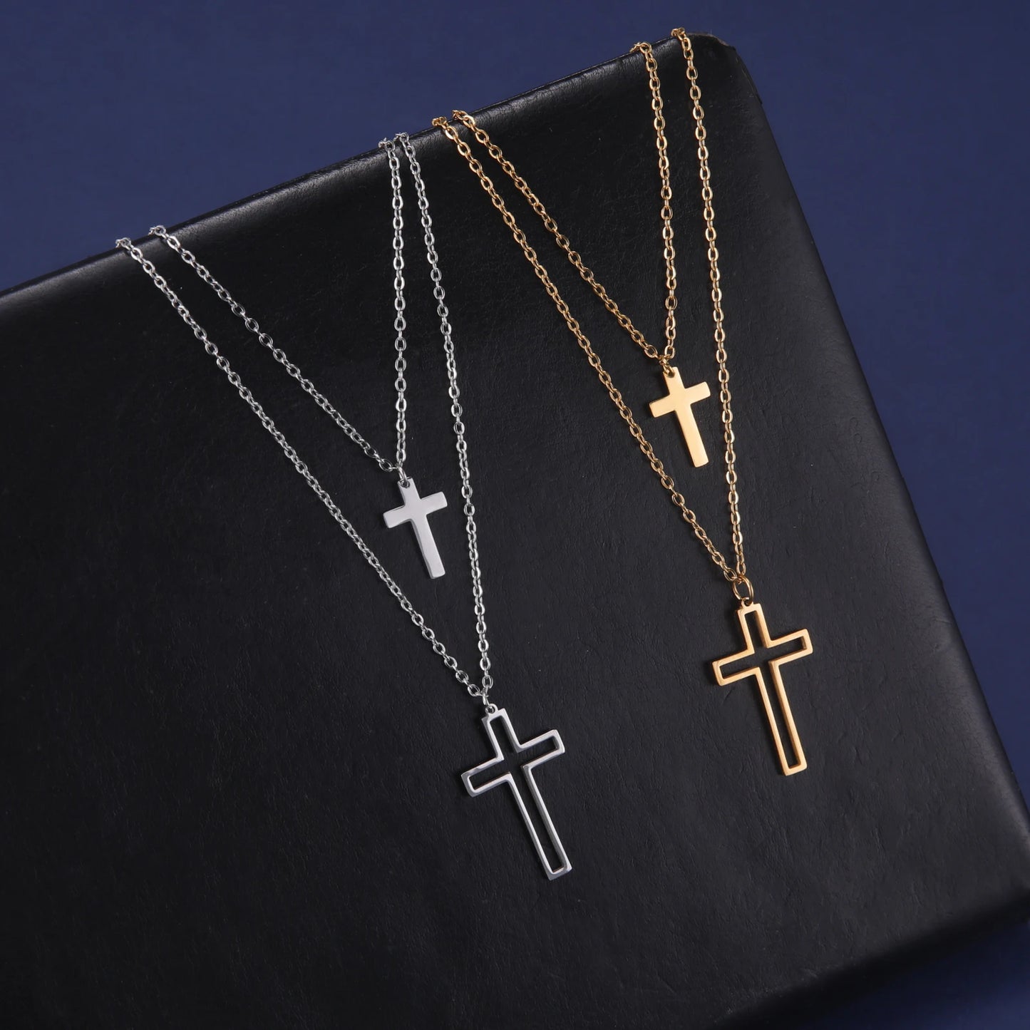 Skyrim Cross Pendant Double Layer Necklace
