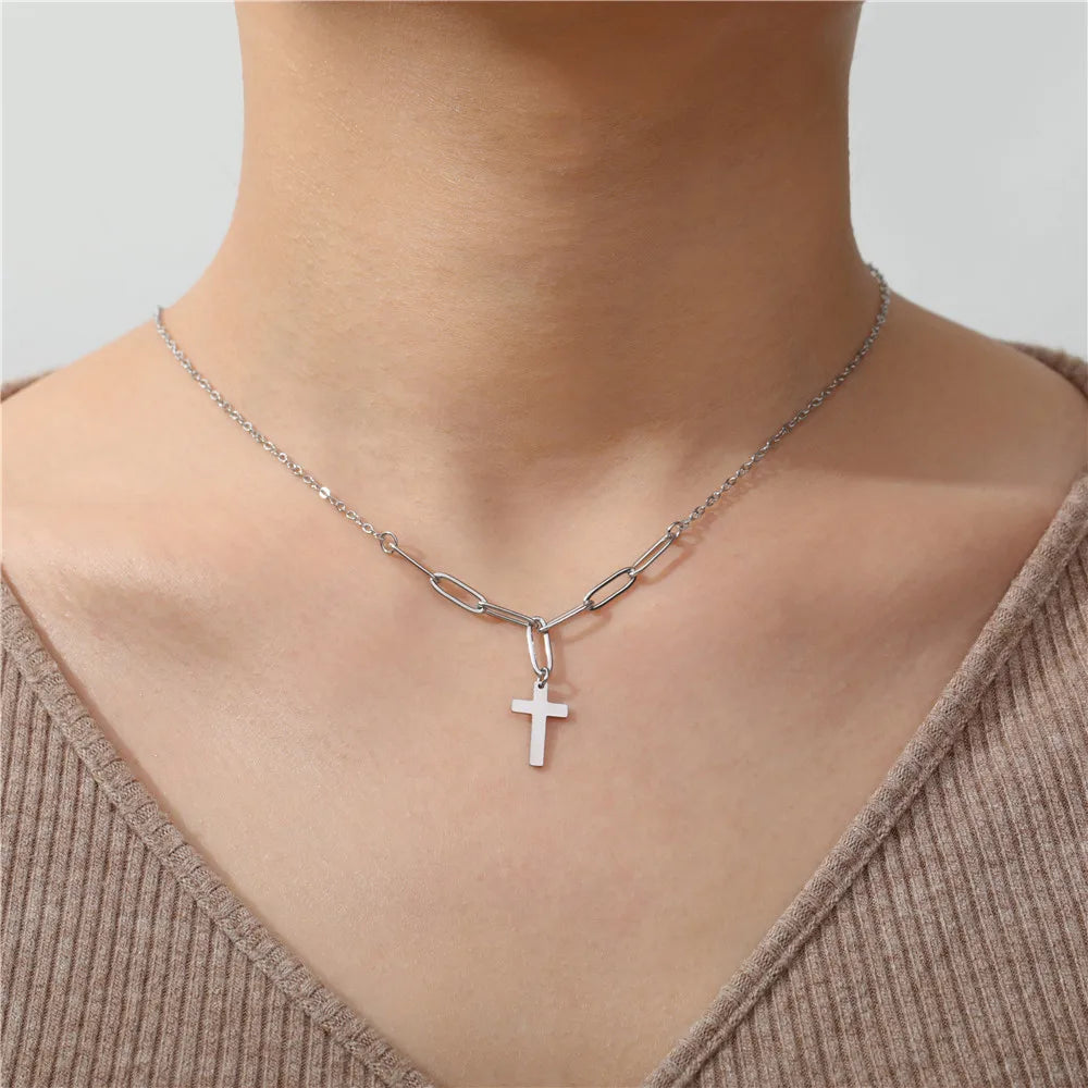 Skyrim Cross Pendant Double Layer Necklace