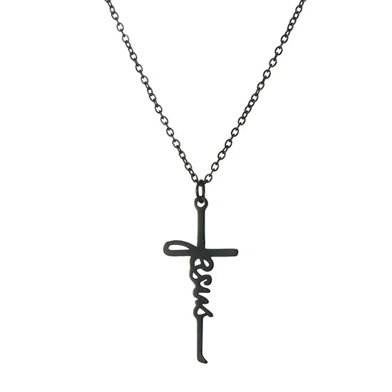 Cazador Jesus Cross Hollow Pendant Necklace