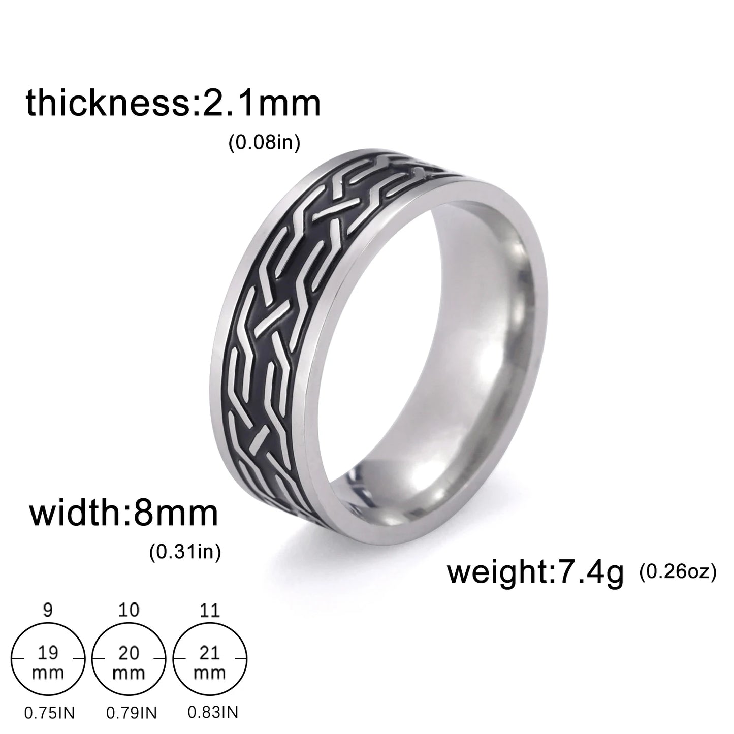 8MM Wide Jesus Cross Ring
