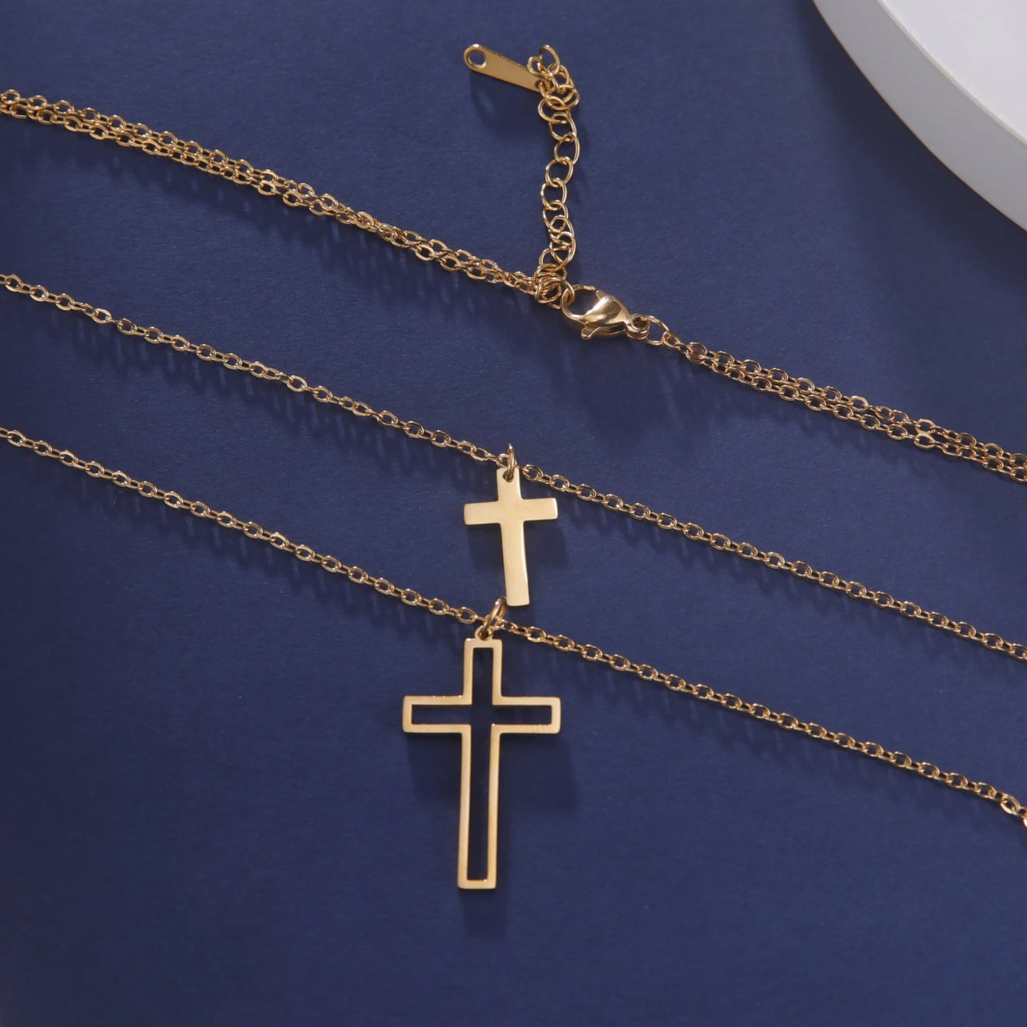 Skyrim Cross Pendant Double Layer Necklace