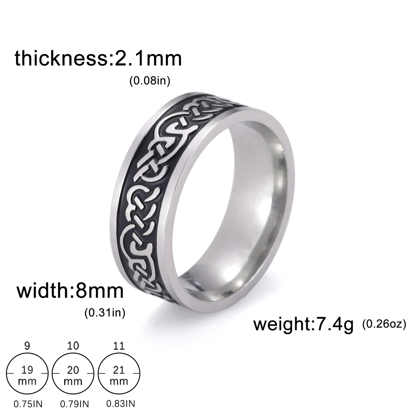 8MM Wide Jesus Cross Ring