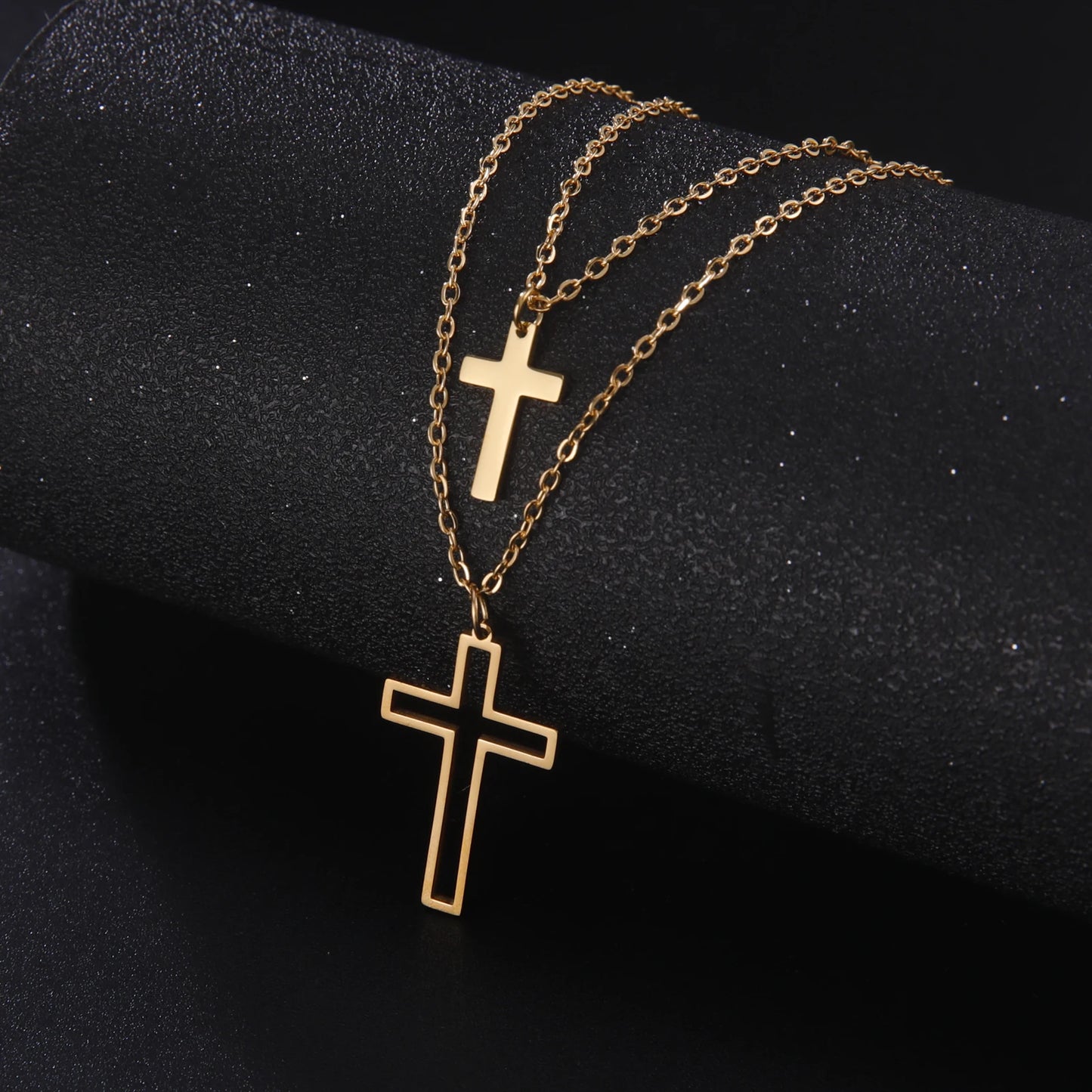 Skyrim Cross Pendant Double Layer Necklace